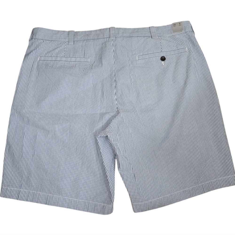 NWT J. Crew Seersucker 9" Shorts Blue White Striped Classic Golf - Picture 4 of 4
